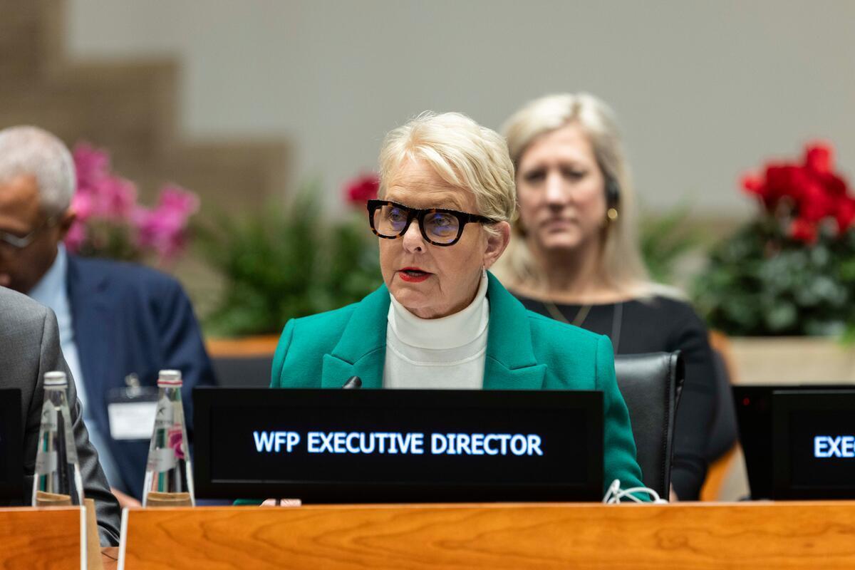 Opening remarks by Cindy McCain, WFP Executive Director. Photo: WFP/Matteo Minnella Opening remarks by Cindy McCain, WFP Executive Director. Photo: WFP/Matteo Minnella