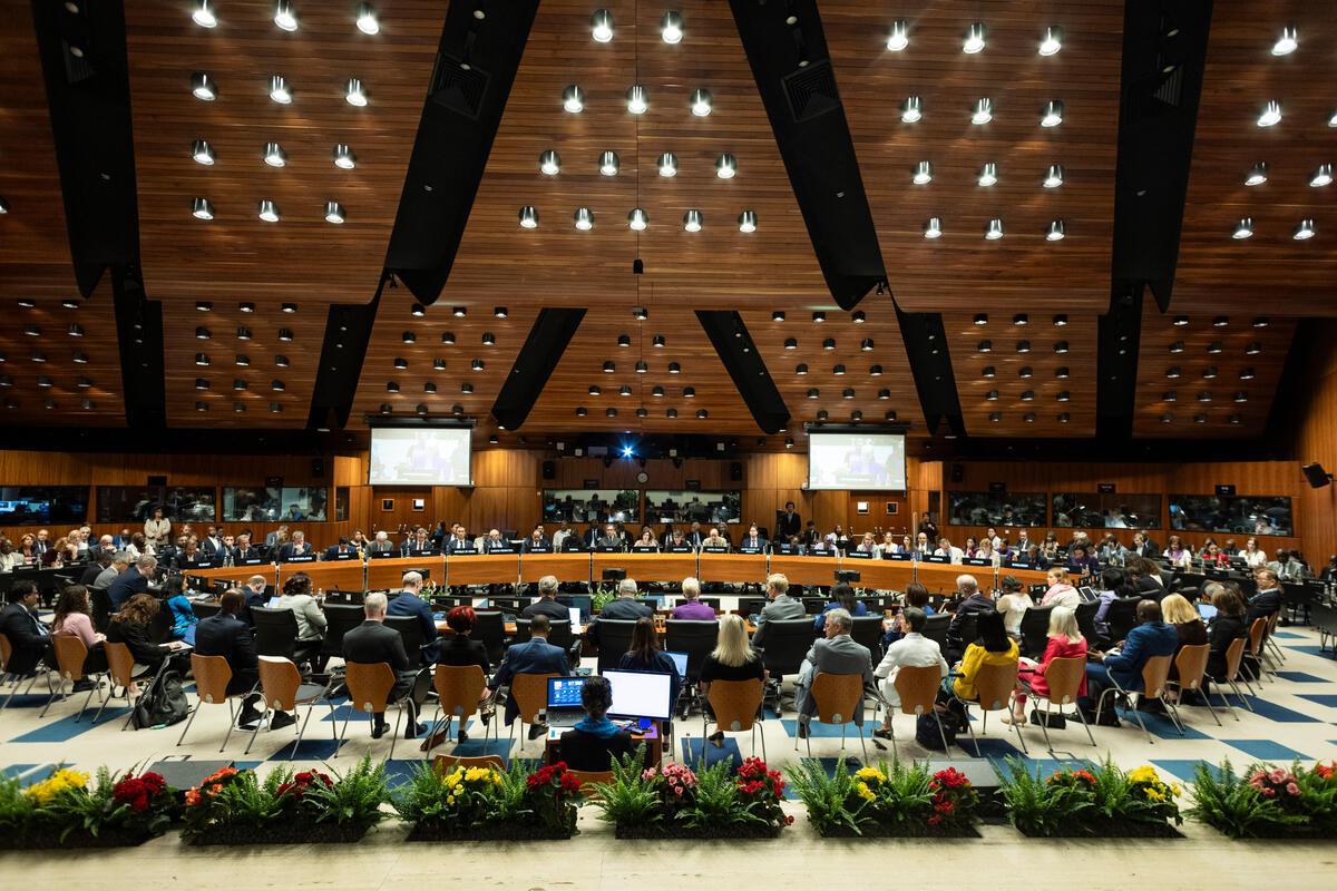 Intervention by Ms. Cindy McCain, Executive Director United Nations World Food Programme. Annual Session of the Executive Board 2024. Photo: © WFP/Matteo Minnella Intervention by Ms. Cindy McCain, Executive Director United Nations World Food Programme. Annual Session of the Executive Board 2024. Photo: © WFP/Matteo Minnella