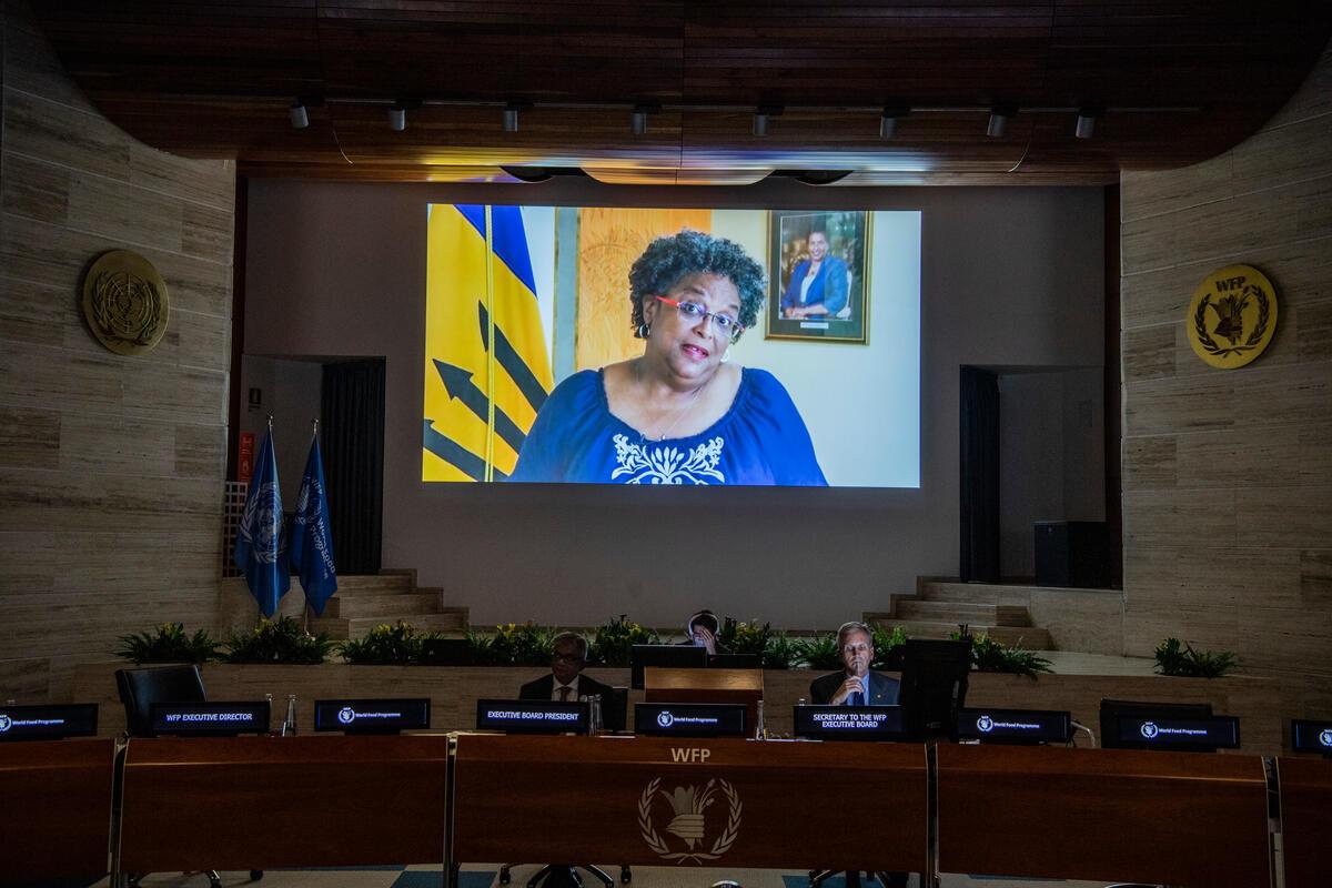 Caribbean multi-country strategic plan (2022–2026). Video message from Her Excellency, Mia Mottley, Prime Minister of Barbados. Photo: WFP/Rein Skullerud