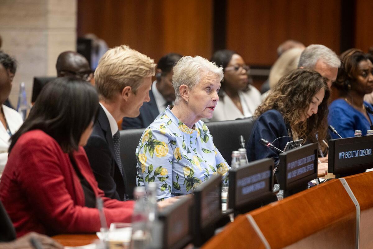 Opening remarks by Cindy McCain, WFP Executive Director. Photo: WFP/Matteo Minnella Opening remarks by Cindy McCain, WFP Executive Director. Photo: WFP/Matteo Minnella