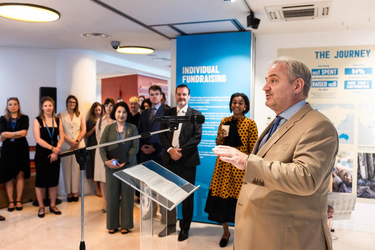 Launch of exhibit “Individual Fundraising – 2024 and beyond”. Photo: WFP/Matteo Minnella 