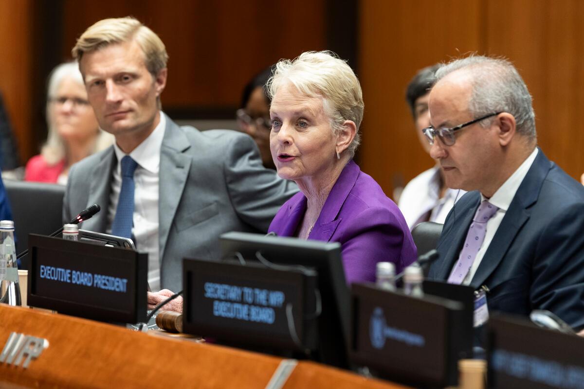 Intervention by Cindy McCain, WFP Executive Director. Photo: WFP/Matteo Minnella 