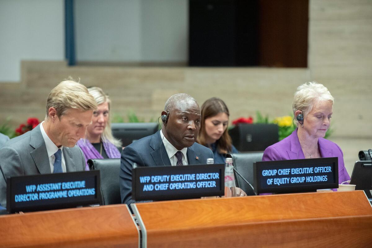 Dr. James Mwangi, Group Chief Executive Officer of Equity Group Holdings addressed the Executive Board. Photo: WFP/Daria Addabbo 