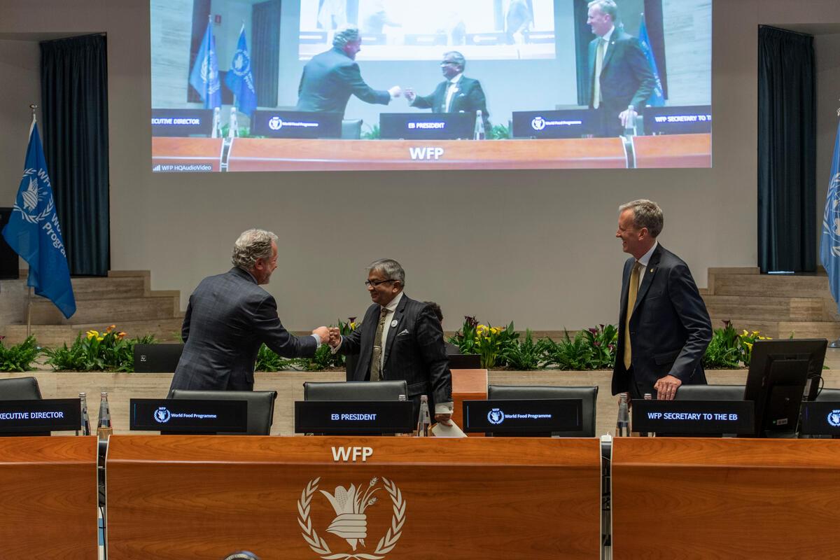 Investiture of the Executive Board President 2022, H.E. Shameem Ahsan Ambassador and Permanent Representative of the People's Republic of Bangladesh. Photo: WFP/Rein Skullerud
