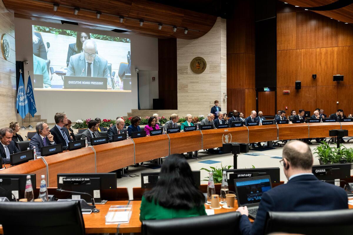 Opening of the Executive Board proceedings by H.E. Mr. Youssef Balla, Ambassador and Permanent Representative of the Kingdom of Morocco and President of the WFP Executive Board. Photo: WFP/Matteo Minnella Opening of the Executive Board proceedings by H.E. Mr. Youssef Balla, Ambassador and Permanent Representative of the Kingdom of Morocco and President of the WFP Executive Board. Photo: WFP/Matteo Minnella