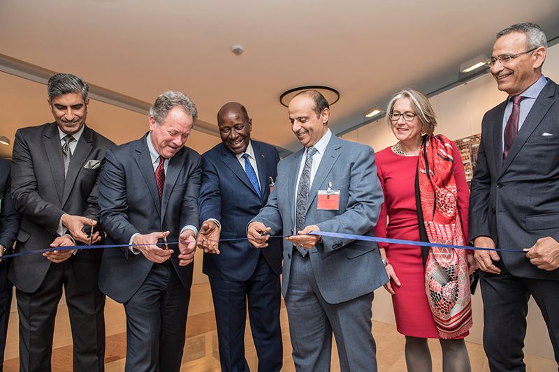 Launch and ribbon-cutting of the WFP Gulf Office-sponsored photographic exhibition showcasing Kuwait, Kingdom of Saudi Arabia and United Arab Emirates support to WFP operations: Strategic Partnerships for Saving Lives and Changing Lives. - Photo Credit: WFP/Rein Skullerud