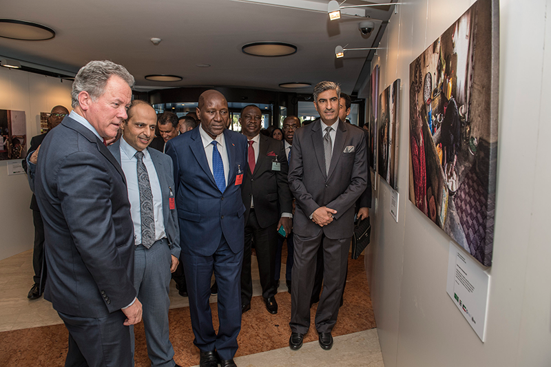 Launch and ribbon-cutting of the WFP Gulf Office-sponsored photographic exhibition showcasing Kuwait, Kingdom of Saudi Arabia and United Arab Emirates support to WFP operations: Strategic Partnerships for Saving Lives and Changing Lives. - Photo Credit: WFP/Rein Skullerud