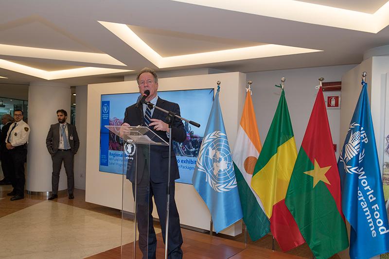 Regional Bureau for West Africa launch and ribbon-cutting ceremony for the photographic exhibition: WFP and Partners Operationalizing Integrated Resilience Packages in the Sahel: Progress, Challenges and Opportunities. Photo credit: WFP/Rein Skullerud