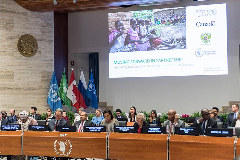WFP, African Union, Canada and Russian Federation side event on school feeding: Moving forward in partnership: Promoting an integrated school health and nutrition package. Photo Credit: WFP/Rein Skullerud