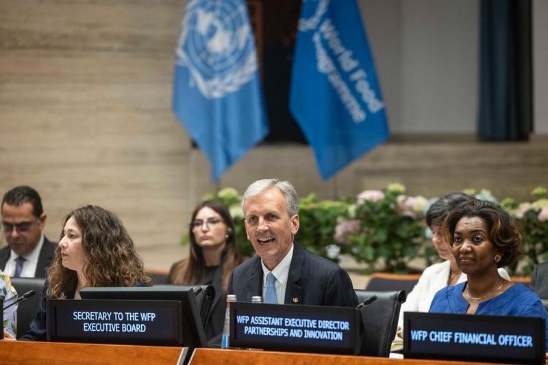 Intervention by Mr. Philip Ward, Secretary to the Executive Board. Photo credit: WFP/Matteo Minnella