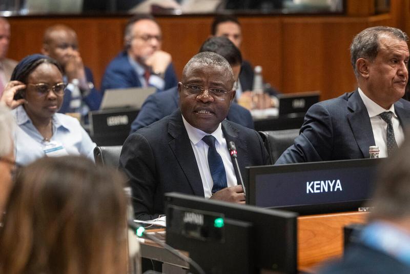 Intervention by H.E. Fredrick Matwang’a, Ambassador and Permanent Representative of Kenya. Photo credit: WFP/Matteo Minnella