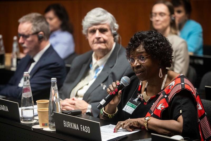 Intervention by H.E. Ambassador Cyrille Ganou/Badolo of Burkina Faso. Photo credit: WFP/Matteo Minnella
