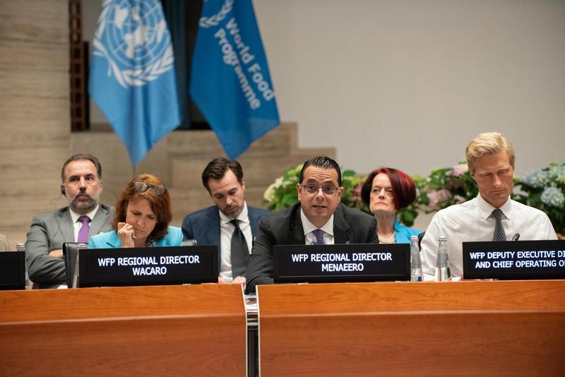 In the photo: intervention by Samer Abdeljaber, WFP Director Office of the DED & COO. Photo credit: WFP/Daria Addabbo