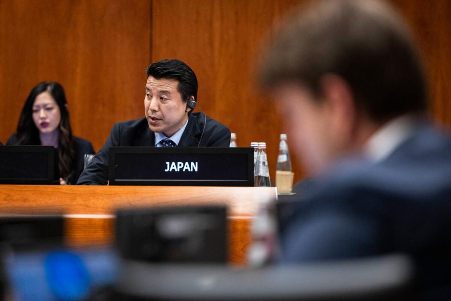 Intervention by Mr. Shindo Mitsuaki, Minister Counsellor, Deputy Permanent Representative to FAO, Permanent Mission of Japan to the International Organizations in Rome. Photo credit: WFP/Matteo Minnella