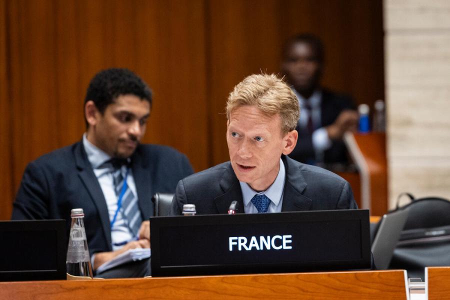 Intervention by H.E. Tanguy Stehelin, Ambassador and Permanent Representative of France. Photo credit: WFP/Matteo Minnella