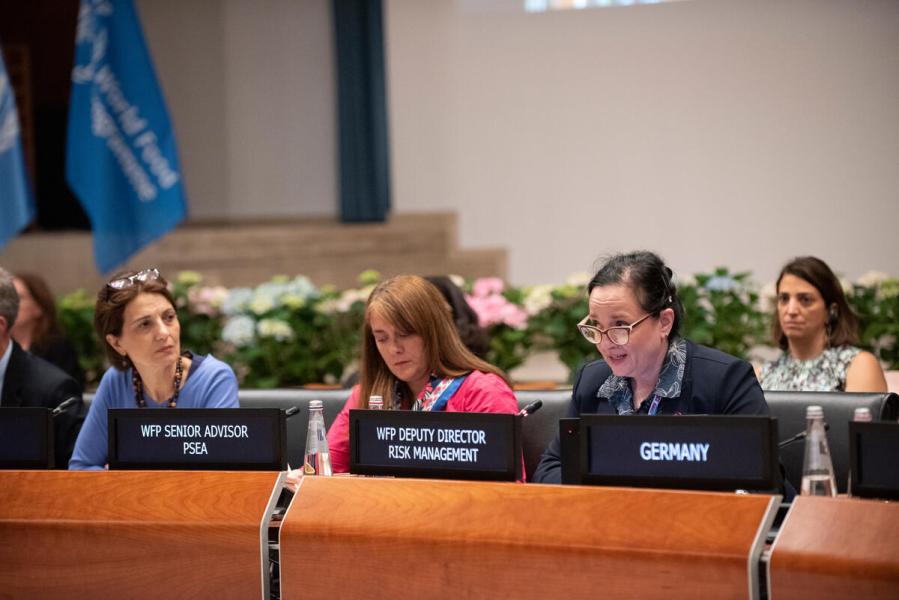 Intervention by Ms. Harriet Spanos, Deputy Director Risk Management. Photo credit: WFP/Dario Addabbo