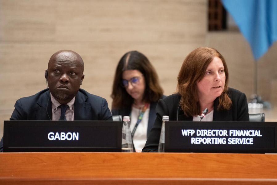 Intervention by Ms. Maryna Mananikova, WFP Director Financial Reporting Service. Photo credit: WFP/Dario Addabbo