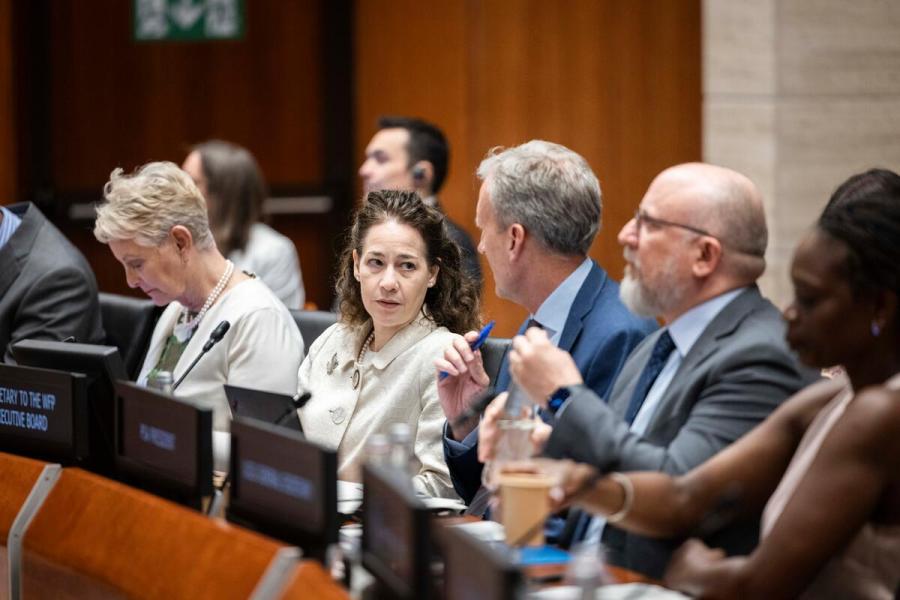 In the photo: intervention by H.E. Ms. Elissa Golberg, Ambassador and Permanent Representative of Canada and President of the WFP Executive Board 2025. Photo credit: WFP/Matteo Minnella