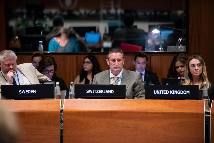 In the photo: intervention by Mr. Yves Francis Guinand, Counsellor and Alternate Permanent Representative Switzerland. Photo credit: WFP/Daria Addabbo