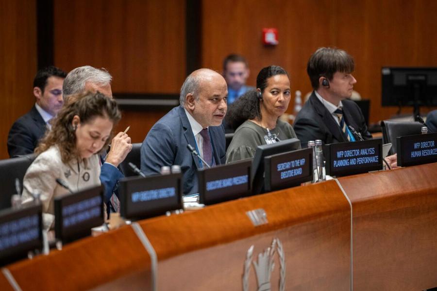 In the photo: intervention by Mr. Arif Husain, WFP Chief Economist. Photo credit: WFP/Matteo Minnella