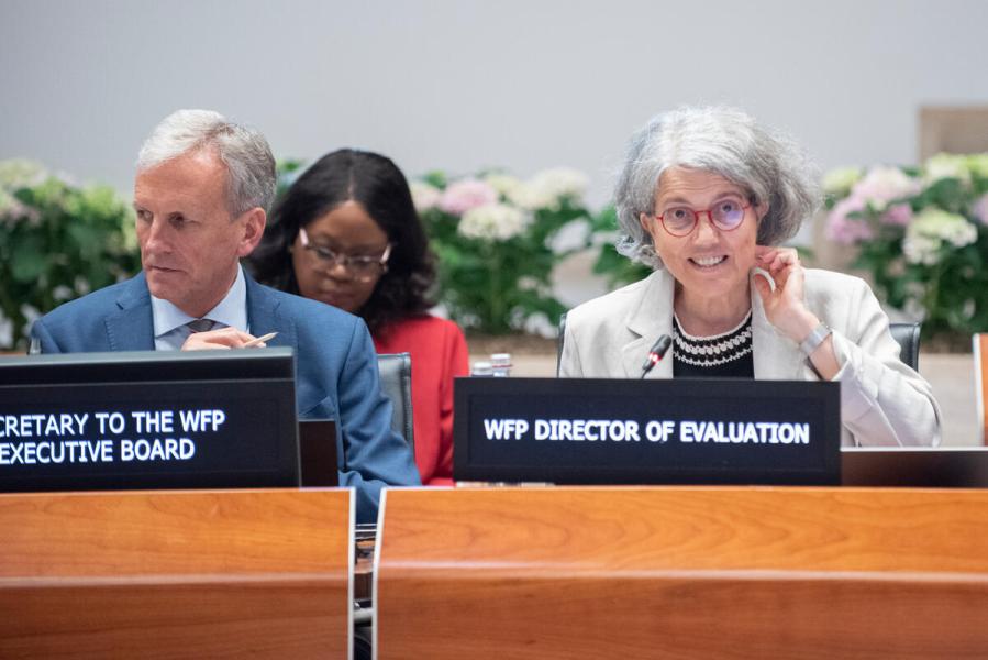 Intervention by Ms. Anne-Claire Luzot, Director of Evaluation. Photo credit: WFP/Daria Addabbo