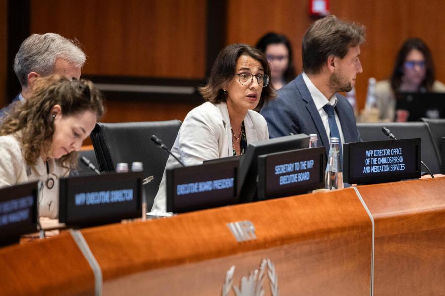 Intervention by Ms. Katya Melluish, Director Office of the Ombudsperson and Mediation Services. Photo credit: WFP/Matteo Minnella