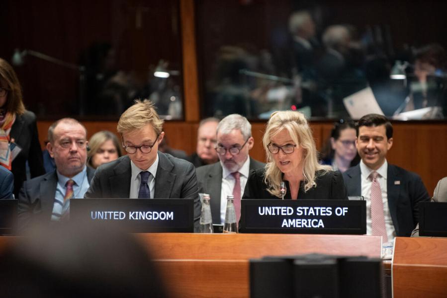 In the photo: intervention by H.E. Ms Lynda C. Blanchard, Permanent Representative of the United States to the UN Agencies in Rome. © WFP/Daria Addabbo