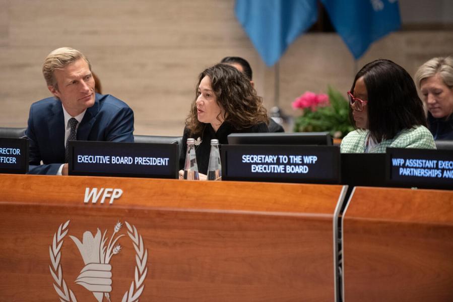 In the photo: intervention by H.E. Ms. Elissa Golberg, Ambassador and Permanent Representative of Canada and President of the WFP Executive Board 2025.  © WFP/Daria Addabbo