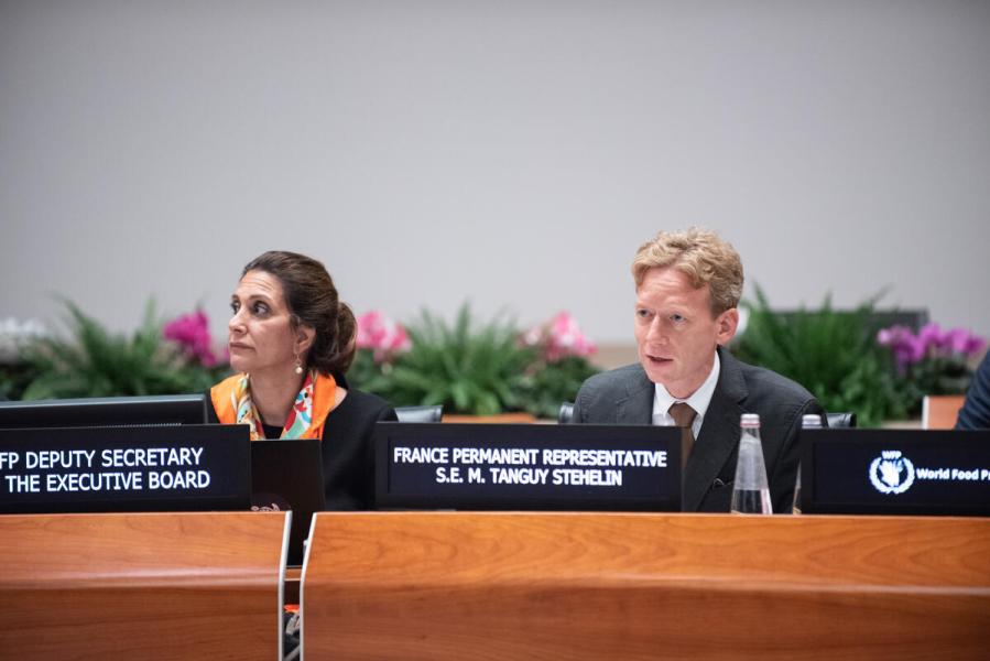 In the photo: remarks by H.E. Ambassador Tanguy Stehelin, Ambassador and Permanent Representative of France to the Rome-Based Agencies  Advancing the UN80 Agenda: WFP’s Contribution to Deliver as One UN Supply Chain. © WFP/Daria Addabbo