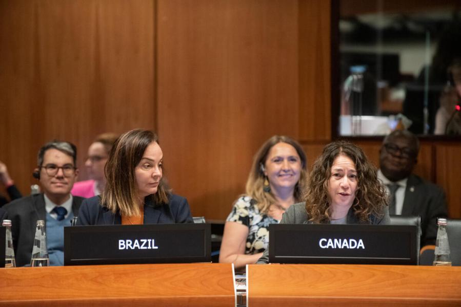 In the photo: intervention by H.E. Ms. Elissa Golberg, Ambassador and Permanent Representative of Canada and President of the WFP Executive Board 2025.  Advancing the UN80 Agenda: WFP’s Contribution to Deliver as One UN Supply Chain. © WFP/Daria Addabbo