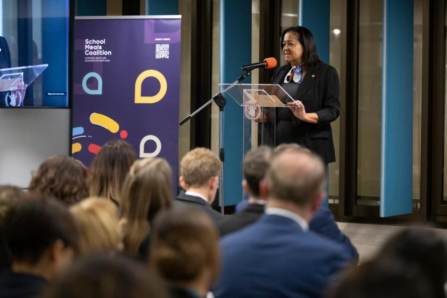 The School Meals Coalition  From Fortaleza Onwards: Fostering Resilience through Home-Grown School Feeding Programmes  Event organised at the initiative of the three Co-Chairs of the Coalition: Brazil, Finland and France and moderated by Mr. George Fominyen, Deputy Director Communications and Media. © WFP/Rein Skullerud