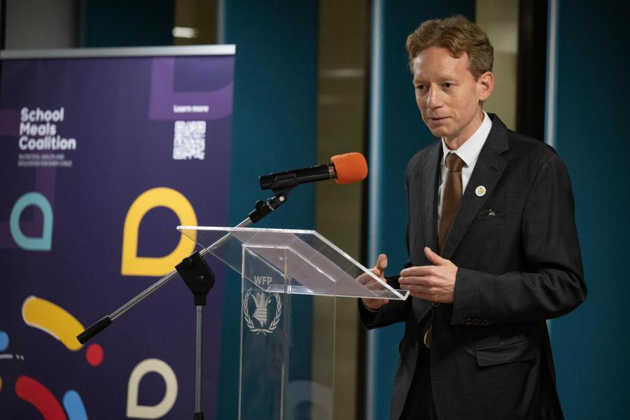 The School Meals Coalition  From Fortaleza Onwards: Fostering Resilience through Home-Grown School Feeding Programmes  Event organised at the initiative of the three Co-Chairs of the Coalition: Brazil, Finland and France and moderated by Mr. George Fominyen, Deputy Director Communications and Media. © WFP/Rein Skullerud