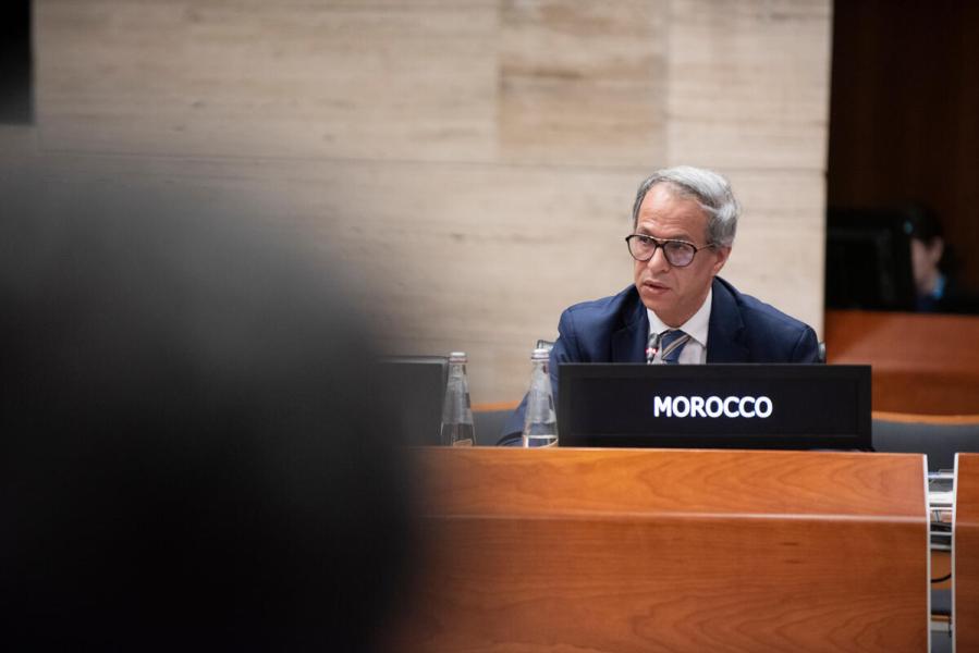 Intervention by Mr. Abdellah Larhmaid, Minister-Counsellor and Deputy Permanent Representative of Morocco. © WFP/Daria Addabbo