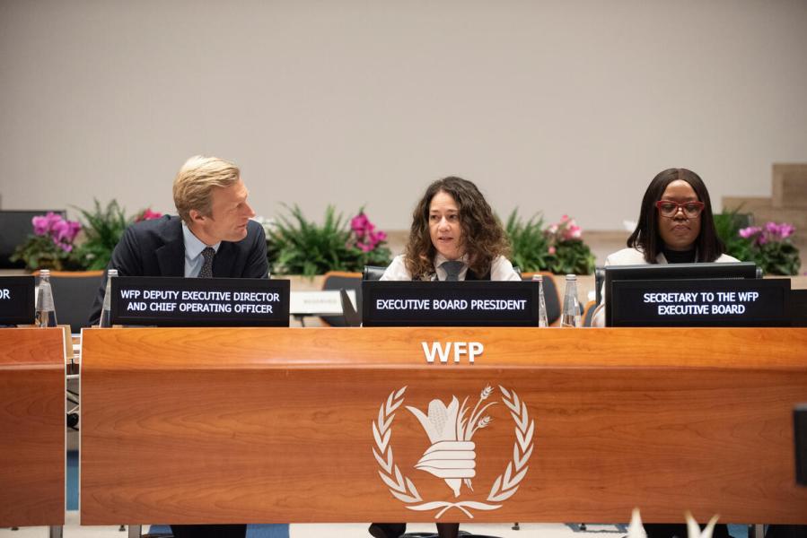 In the photo: intervention by H.E. Ms. Elissa Golberg, Ambassador and Permanent Representative of Canada and President of the WFP Executive Board 2025. © WFP/Daria Addabbo