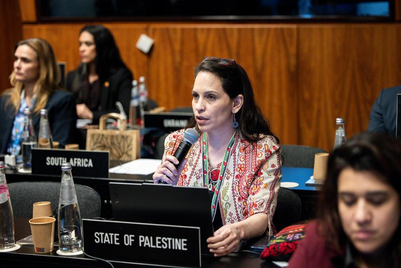 Intervention by H.E. Ms. Mona Abuamara Ambassador to Italy and Permanent Observer of Palestine. © WFP/Matteo Minnella