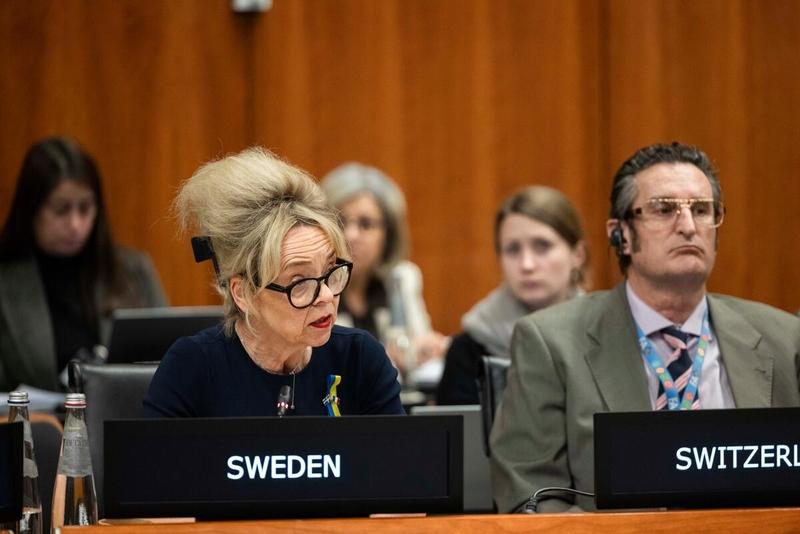 Intervention by H.E. Ms. Karin Höglund, Ambassador and Permanent Representative of Sweden. © WFP/Matteo Minnella