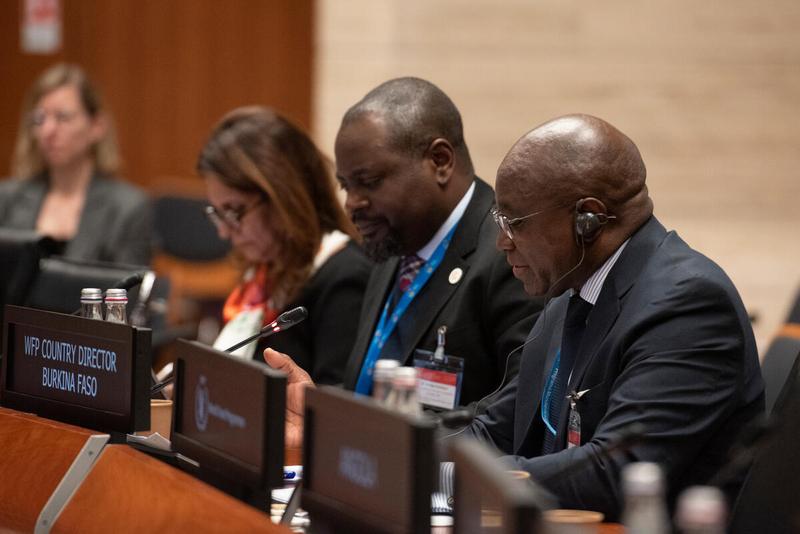 In the photo: intervention by Mr Sory Ouane, WFP Country Director of Burkina Faso  "Advancing food security in the Sahel: Reflections and pathways forward" side event on the margin of the First Regular Session of the Executive Board 2026 (EB.1/2026). © WFP/Daria Addabbo