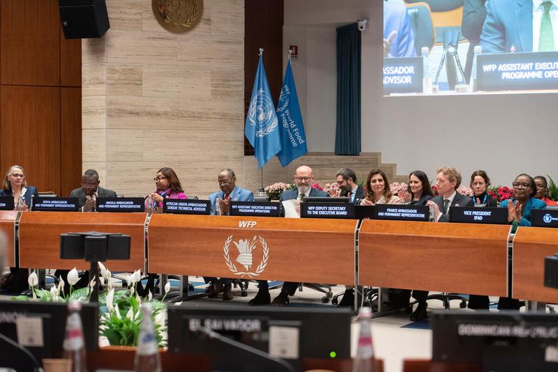 In the photo: closing remarks by Mr. Matthew Hollingworth, Assistant Executive Director, Programme Operations, WFP  "Africa Day of School Feeding: Strengthening Learning Through Nutritious, Healthy Home‑Grown School Meals" side event on the margin of the First Regular Session of the Executive Board 2026 (EB.1/2026). © WFP/Daria Addabbo