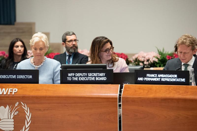 In the photo: remarks by Bahar Zorofi, WFP Deputy Secretary to the Executive Board  "Africa Day of School Feeding: Strengthening Learning Through Nutritious, Healthy Home‑Grown School Meals" side event on the margin of the First Regular Session of the Executive Board 2026 (EB.1/2026). © WFP/Daria Addabbo