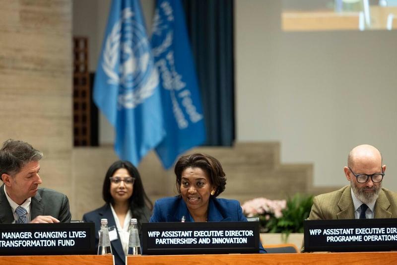 In the photo: remarks by Rania Dagash-Kamara, WFP Assistant Executive Director. © WFP/Matteo Minnella