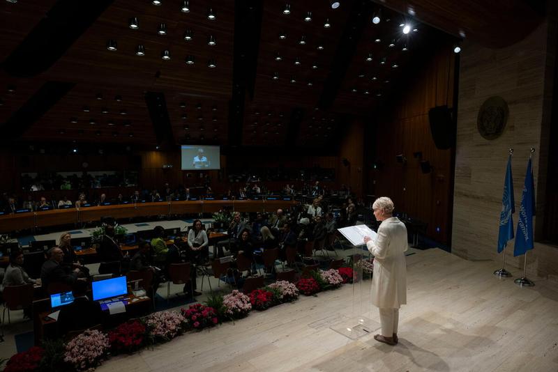 In the photo: closing remarks by Ms. Cindy McCain, Executive Director World Food Programme. © WFP/Matteo Minnella