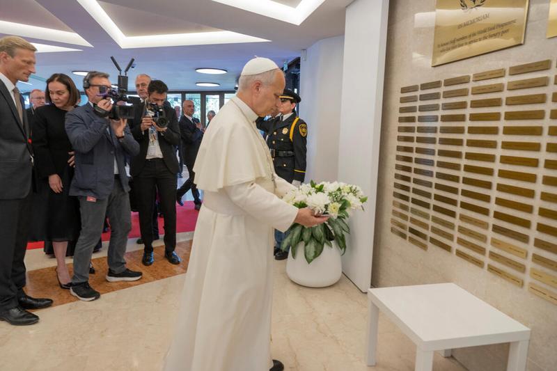WFP Headquarters Rome, Italy, Monday 22 June 2026. Visit to the World Food Programme headquarters by His Holiness Pope Leo XIV. © WFP/Rein Skullerud