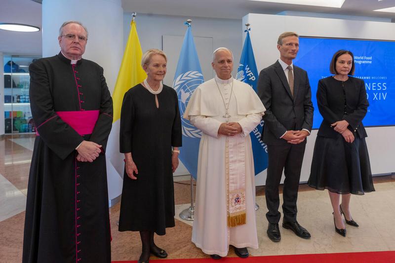 WFP Headquarters Rome, Italy, Monday 22 June 2026. Visit to the World Food Programme headquarters by His Holiness Pope Leo XIV. © WFP/Rein Skullerud