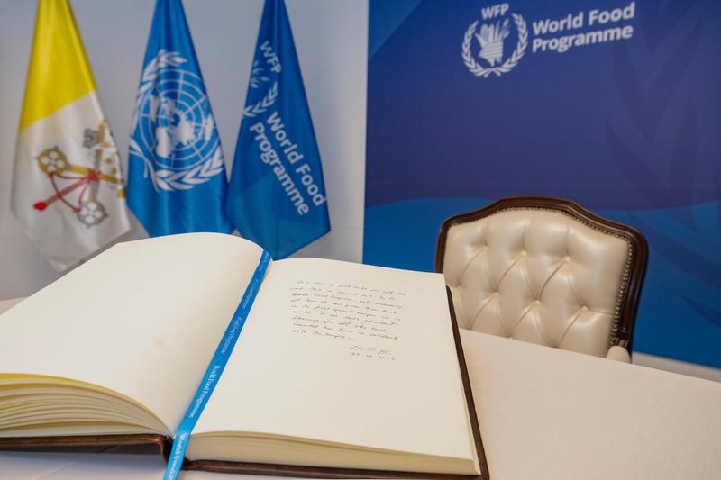 WFP Headquarters Rome, Italy, Monday 22 June 2026. Visit to the World Food Programme headquarters by His Holiness Pope Leo XIV. © WFP/Rein Skullerud