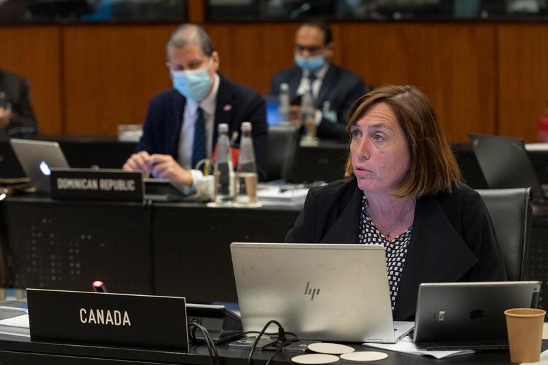 Intervention by Ms. Gloria Wiseman, Counsellor and Deputy Permanent Representative of Canada. Photo: WFP/Rein Skullerud