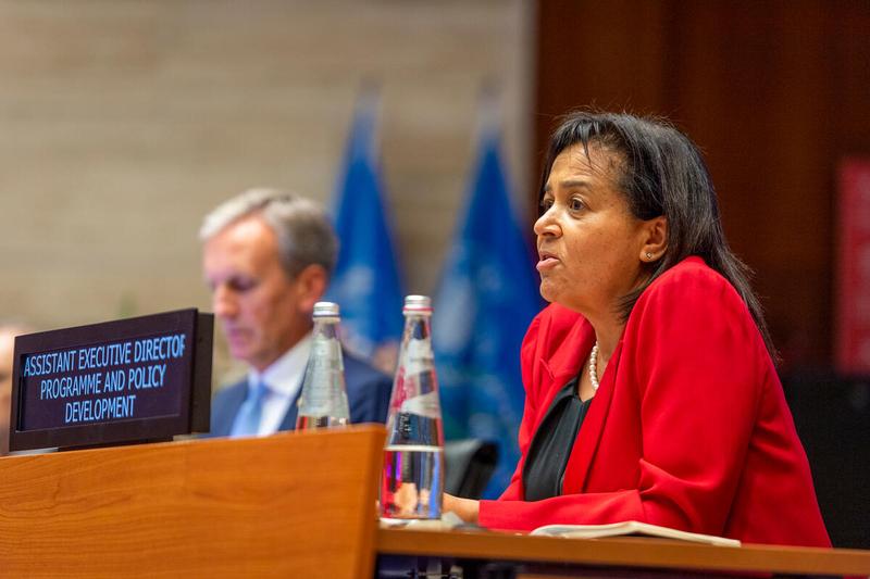 Intervention by Ms. Valerie Guarnieri, Assistant Executive Director of the United Nations World Food Programme. Photo: WFP/Giulio d'Adamo