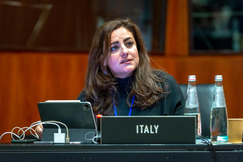 Intervention by H.E. Ms. Stefania Costanza, First Counsellor and Deputy Perm Rep of Italy. Photo: WFP/Giulio d'Adamo