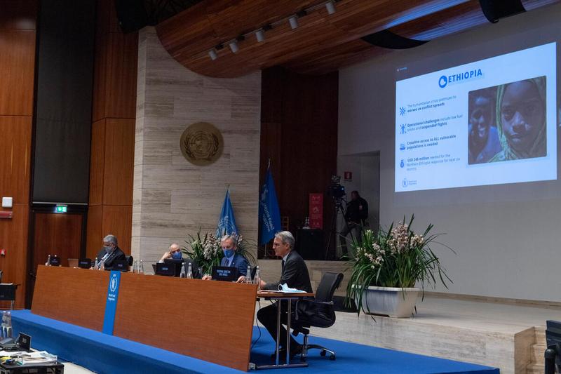 Mr. Michael Dunford· Regional Director for Eastern Africa delivers his presentation to the Executive Board. Photo: WFP/Rein Skullerud