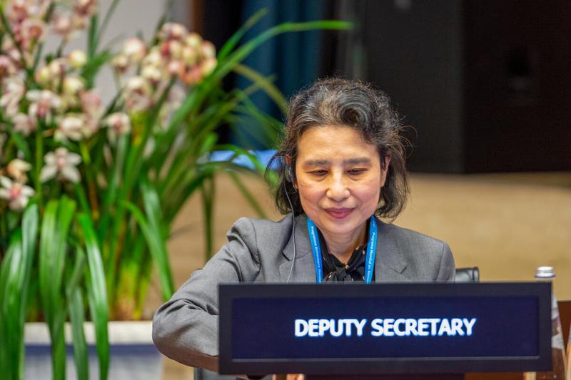 Intervention by Ms. Mihoko Tamamura during the "Anticipating Climate Shocks" Side event on the margins of the Second Regular Session of the Executive Board (EB.2/2021). Photo: WFP/Giulio d'Adamo