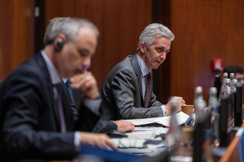 Mr. Sean O'Brien, Country Director for Syria responds to questions and comments made by participants to the Executive Board. Photo: WFP/Rein Skullerud